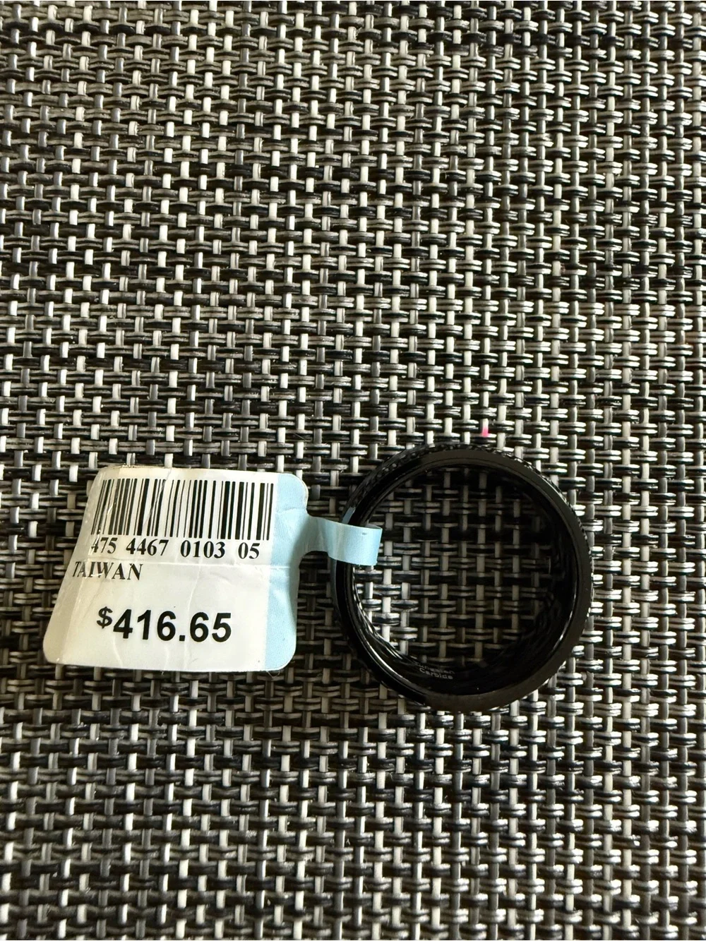 Blue and Black Tungsten Men's Stainless Steel Ring
